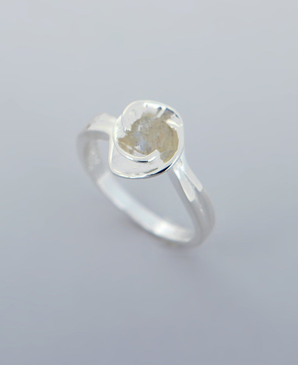 Labradorite and Sterling Silver Floral Ring - New Size 6