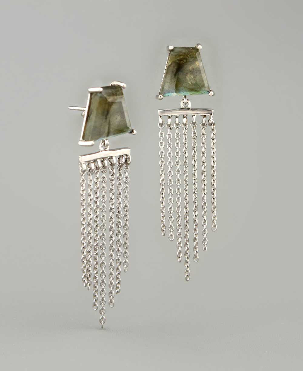 Labradorite Chandelier Earrings, Sterling Silver - Jewelry