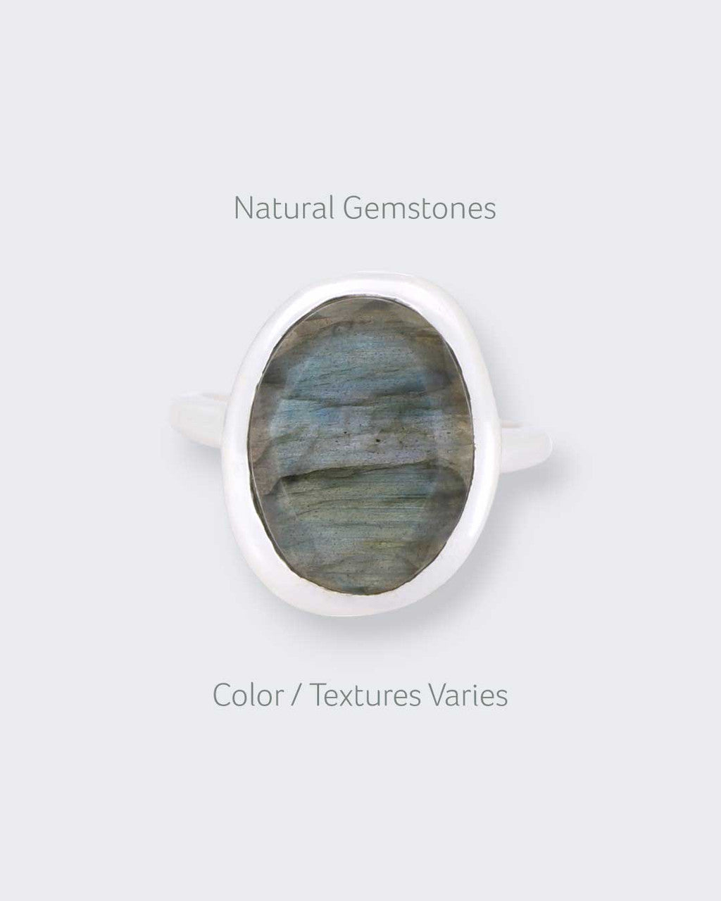 Labradorite Oval Sterling Silver Ring - Rings Size - 6