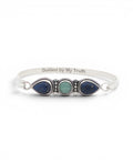 Lapis & Amazonite Three - Stone Cuff Bracelet — Guided by My Truth - Jewelry