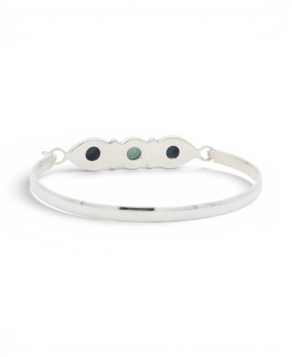 Lapis & Amazonite Three - Stone Cuff Bracelet — Guided by My Truth - Jewelry