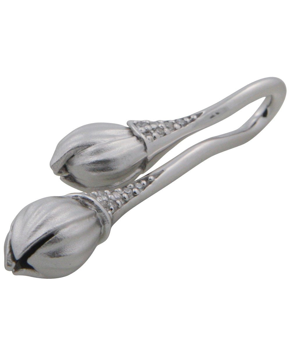 Lotus Buds Crystal Pendant, Sterling Silver - Charms & Pendants