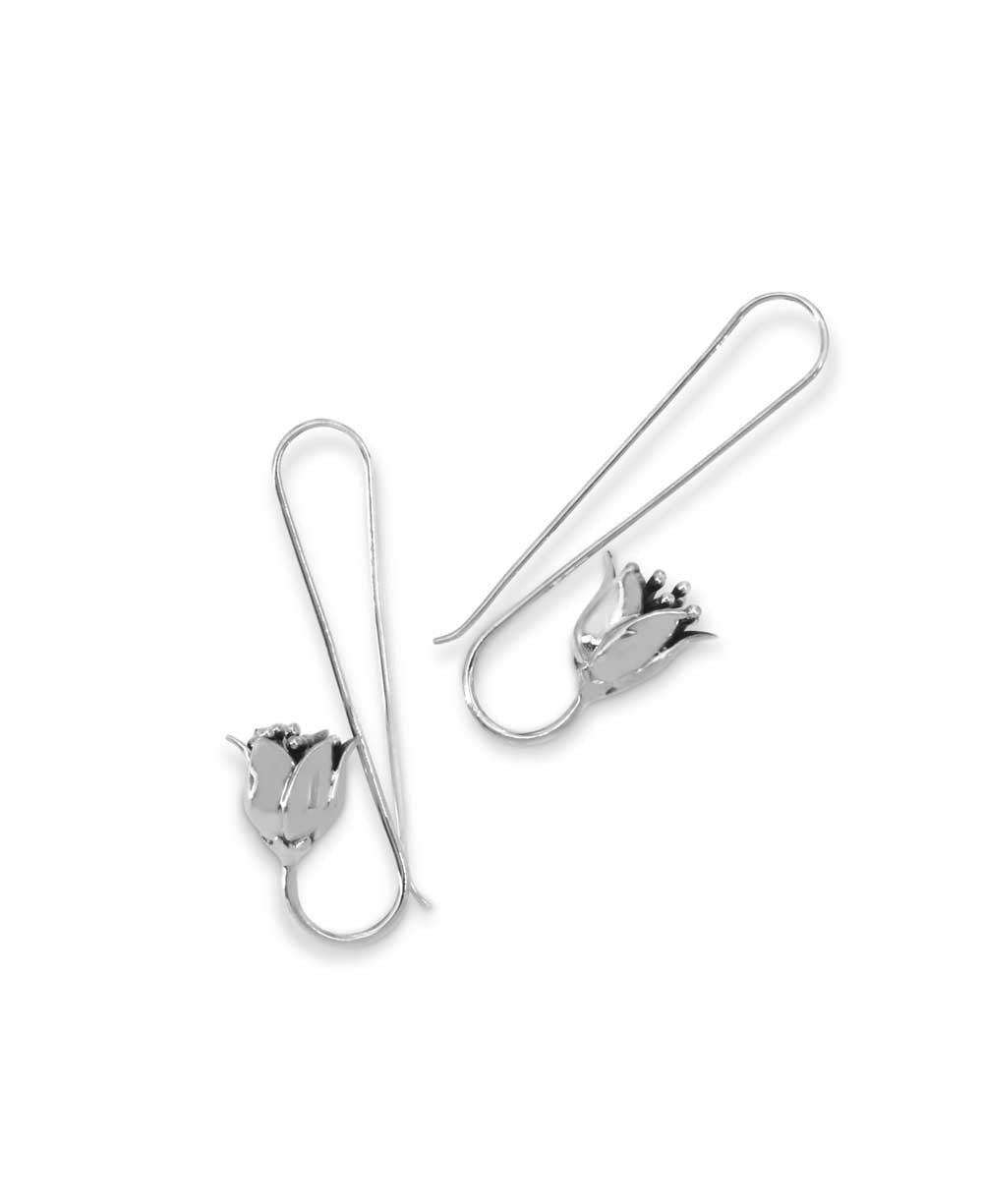 Lotus Design Threader Earrings - Earrings Bronze