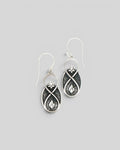 Lotus Infinity Flame Earrings — Silver - Plated White Bronze Symbolic Drop Earrings - Earrings