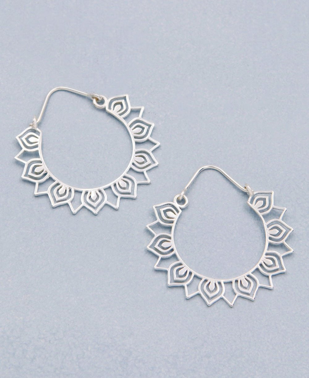 Lotus Petal Hoop Earrings -