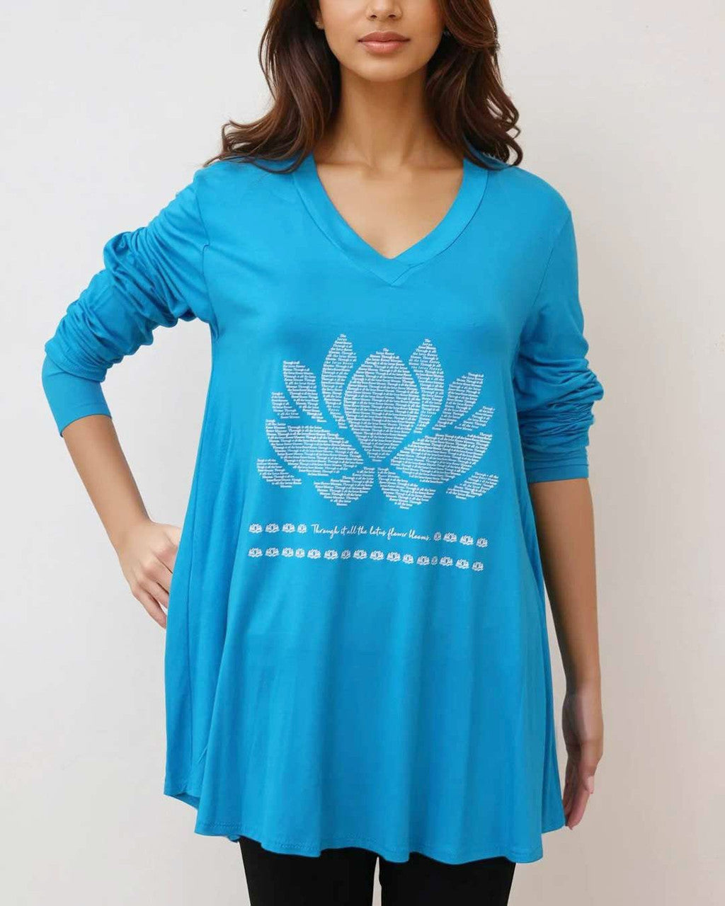 Lotus Tunic Tee, Made in USA - Shirts & Tops S