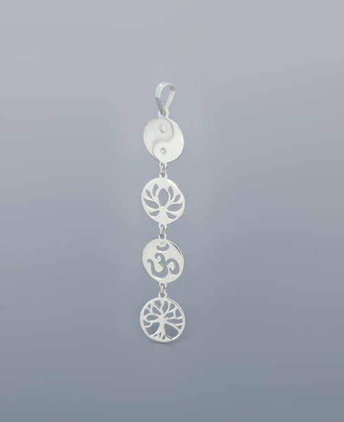 Lotus, Yin Yang, Tree of Life, Om Pendant in Sterling Silver - Necklaces