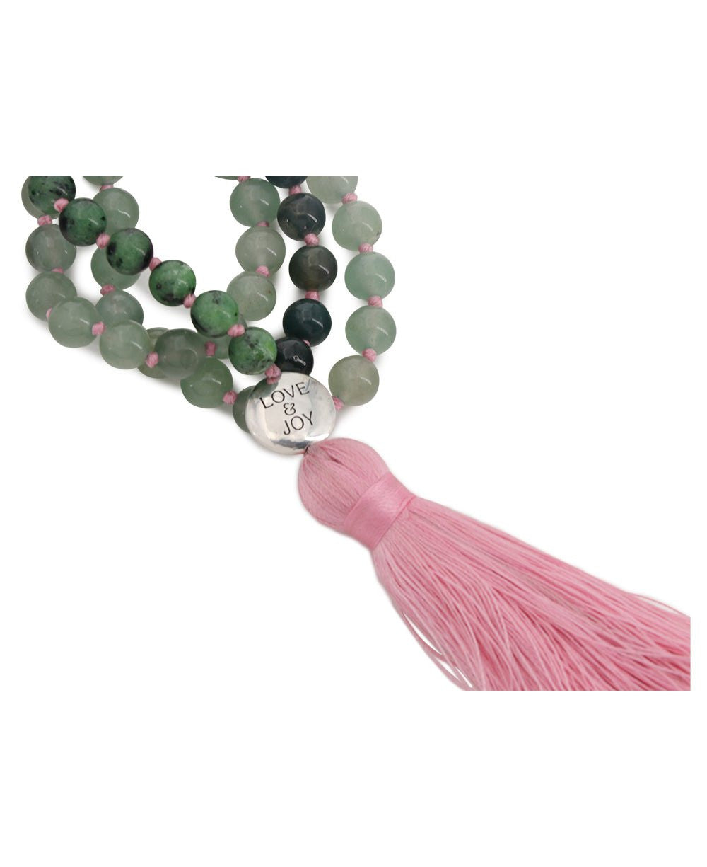 Love and Joy Heart Chakra Meditation Mala - Prayer Beads 6mm
