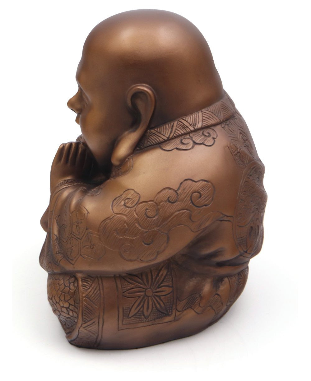 Majestic Praying Happy Buddha Statue - Sculptures & Statues White