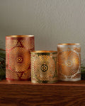 Mandala Cutout Iron Lantern Trio – Sacred Geometry Candle Holders (Set of 3) - Candle Holders
