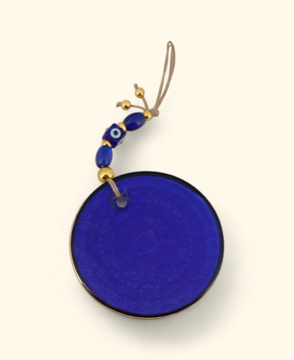 Mandala - Inspired Evil Eye Glass Ornament – Medium - Wall Hanging