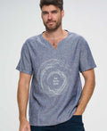 Men’s Be Here Now Blue Linen Inspirational Kurta Shirt - Shirts & Tops S