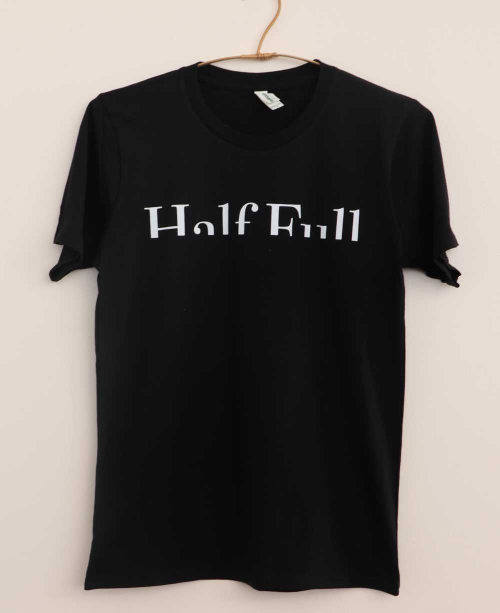 Men’s Organic Cotton Inspirational Half Full T-Shirt, USA - Shirts & Tops S
