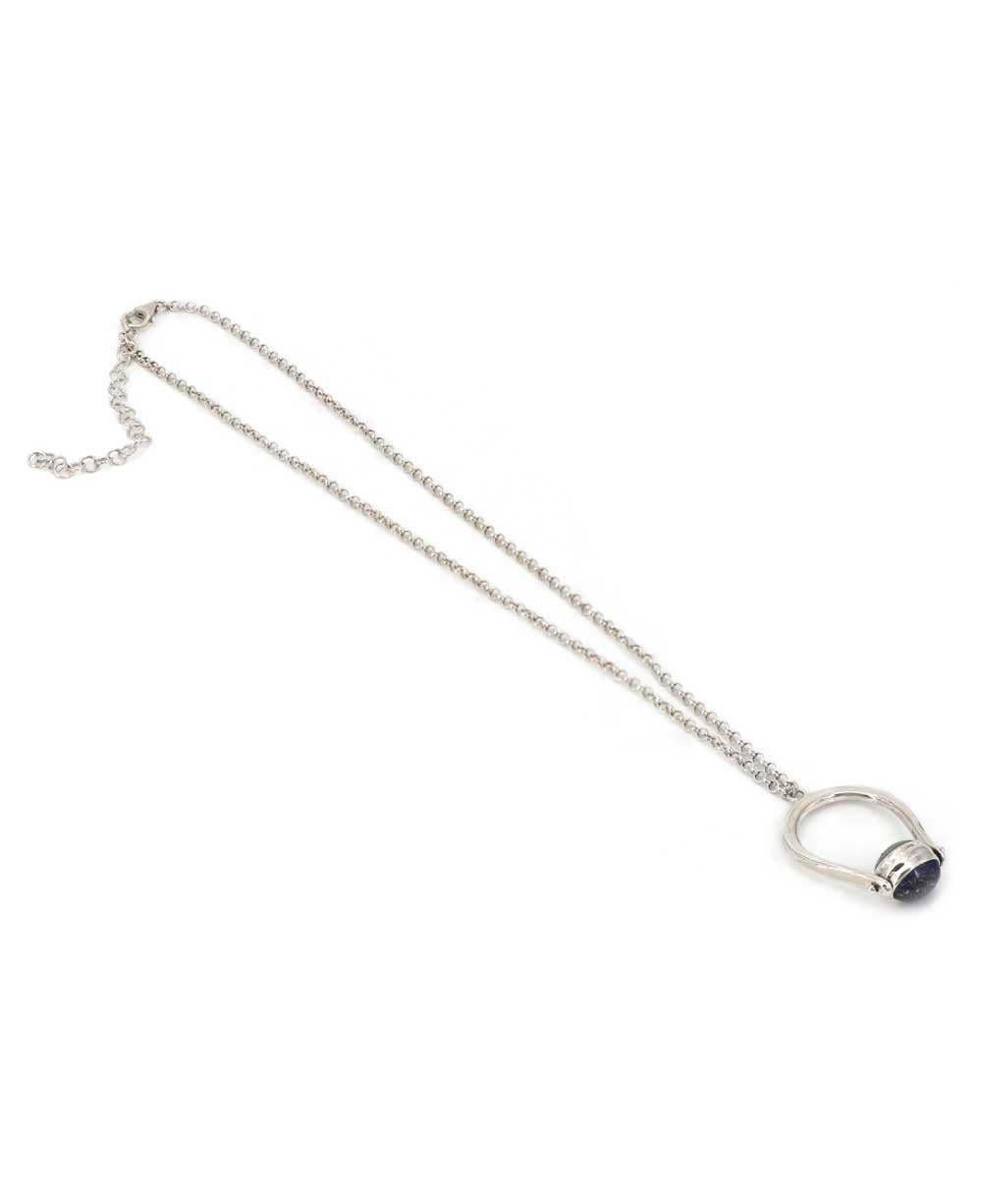 Mindful Sterling Silver Spinner Pendant with Lapis and Turquoise - Necklaces