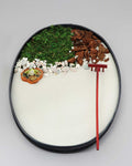 Miniature Frog Meditation Zen Garden with Moss, Bark, and Rake - Home & Garden
