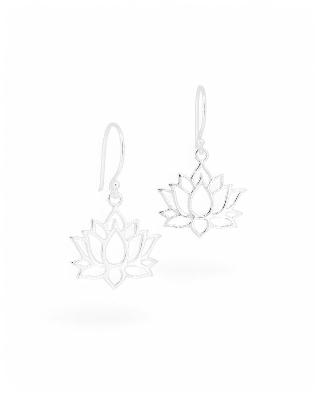 Minimalist Sterling Lotus Drop Earrings - Earrings