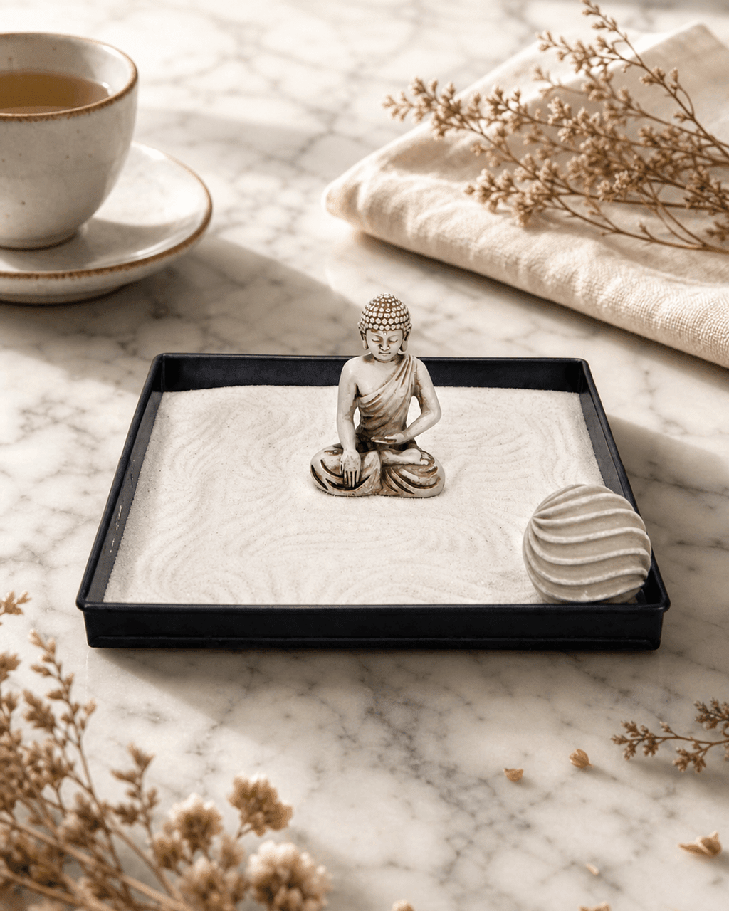 Minimalist Zen Orb Sand Art Buddha Zen Garden - Home & Garden
