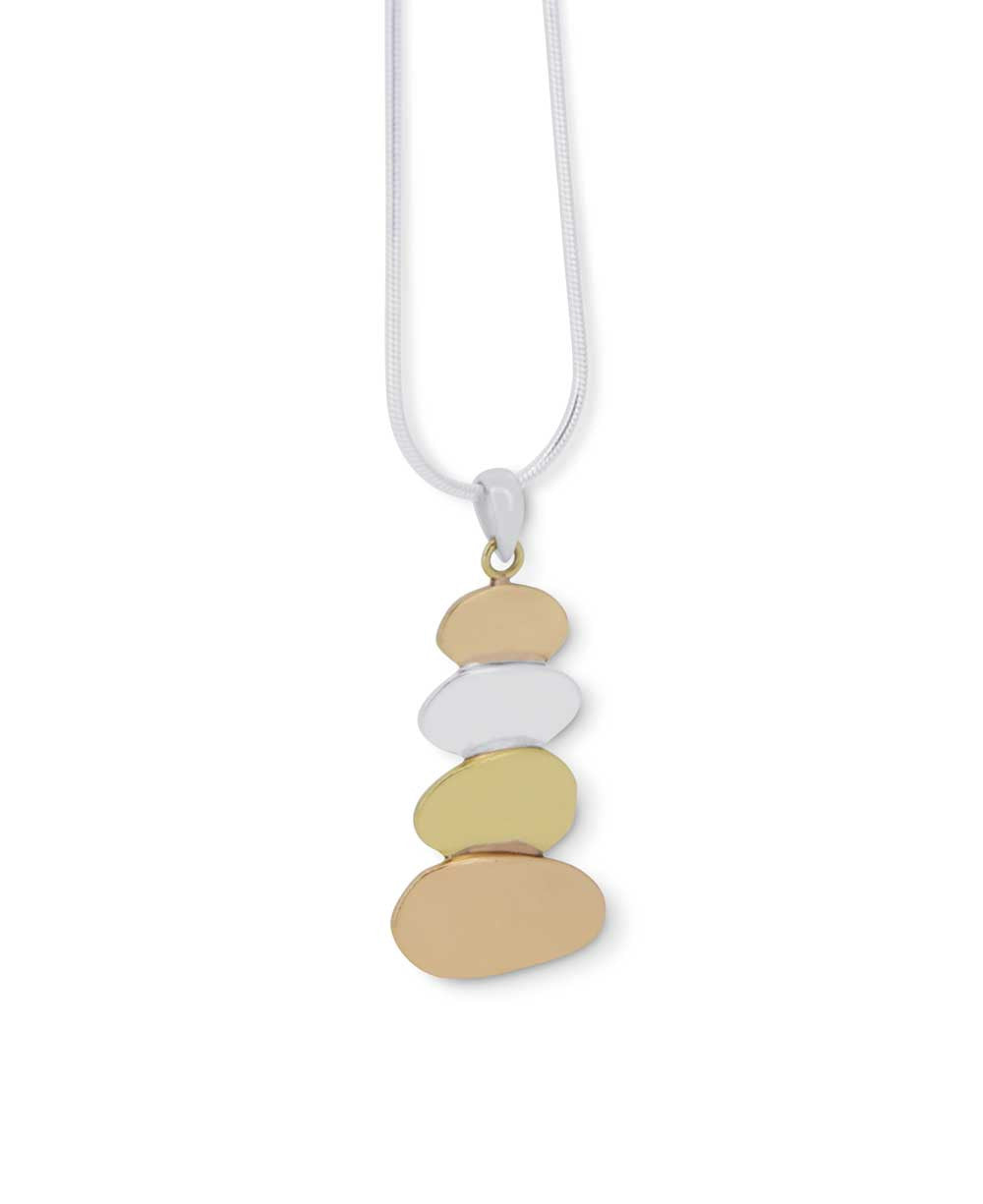 Mixed Metal Cairn Pendant: A Symbol of Guidance and Balance - Charms & Pendants
