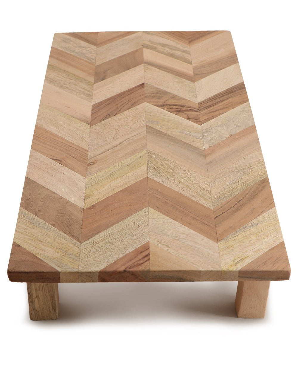 Mixed Wood Mosaic Pedestal Riser - Computer Risers & Stands
