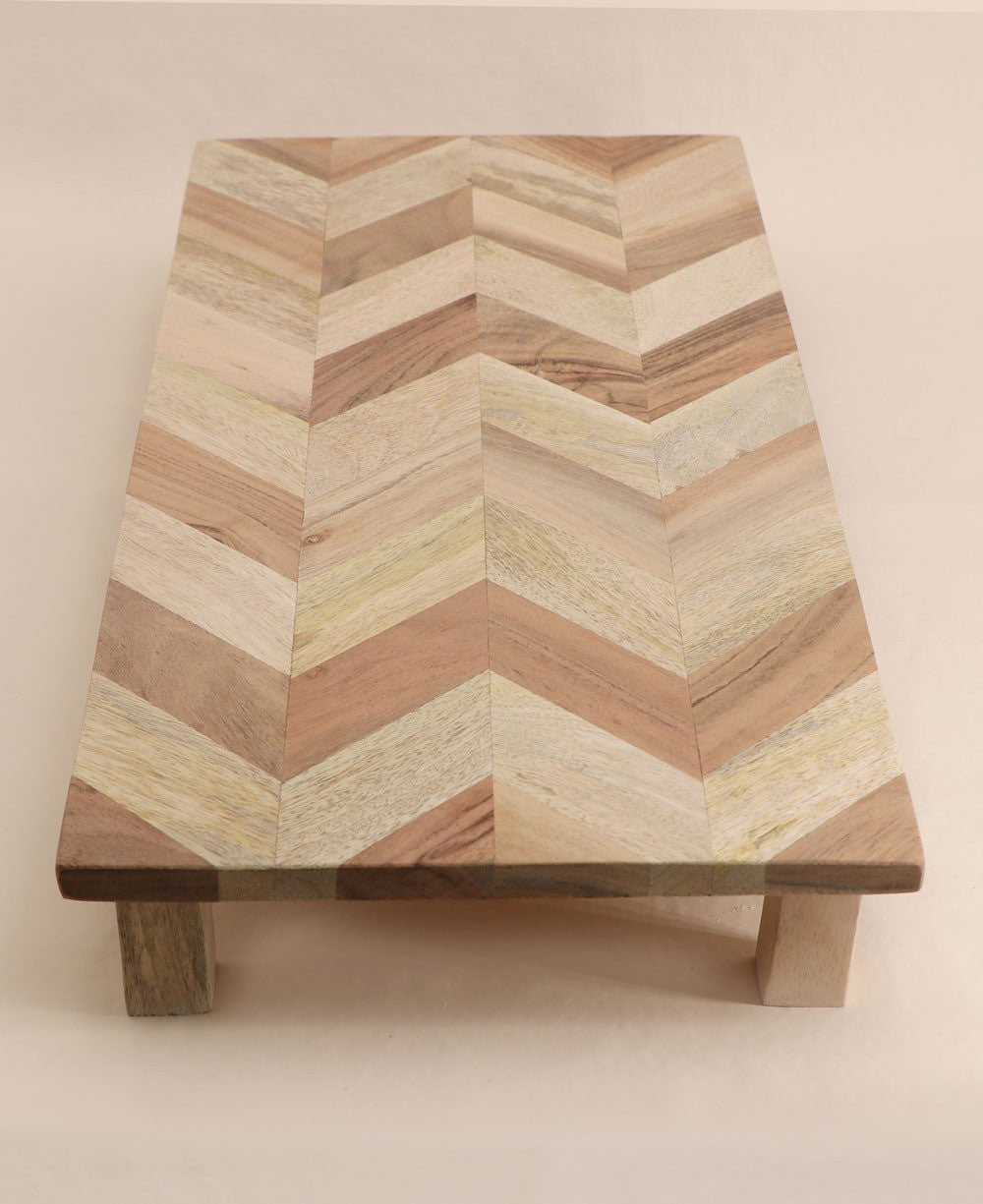 Mixed Wood Mosaic Pedestal Riser - Computer Risers & Stands