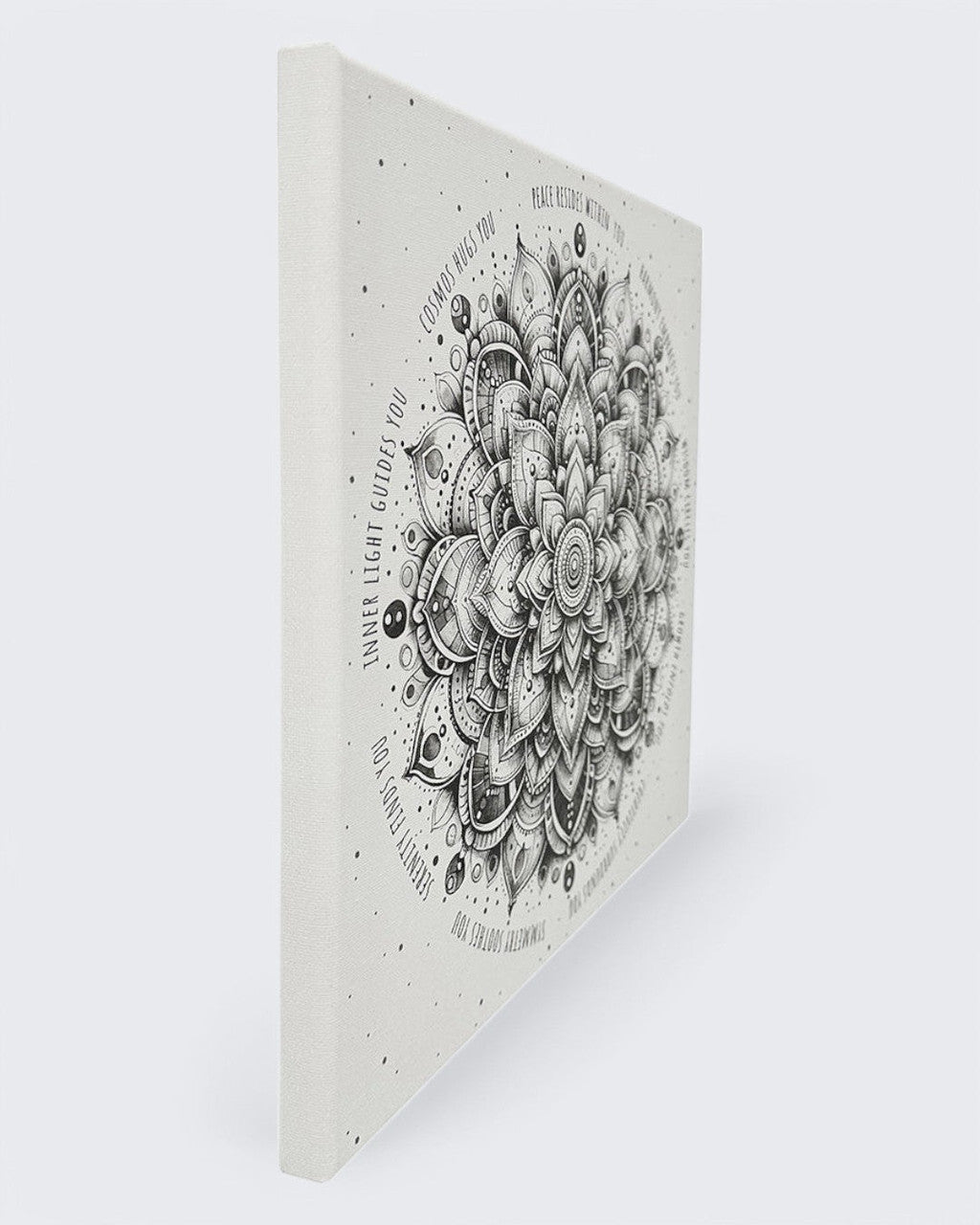 Monochrome Mandala Harmony Wall Canvas Print - Posters, Prints, & Visual Artwork