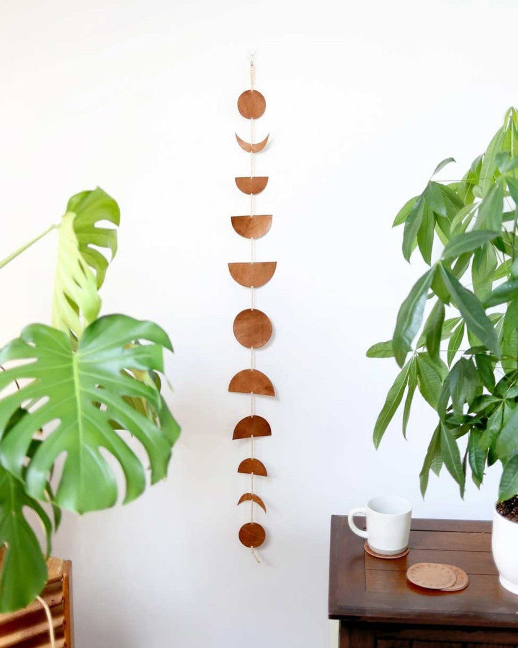 Moon Phase Leather Garland Wall Hanging - Wreaths & Garlands