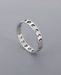 Moon Phase Sterling Silver Band Ring - Size 6