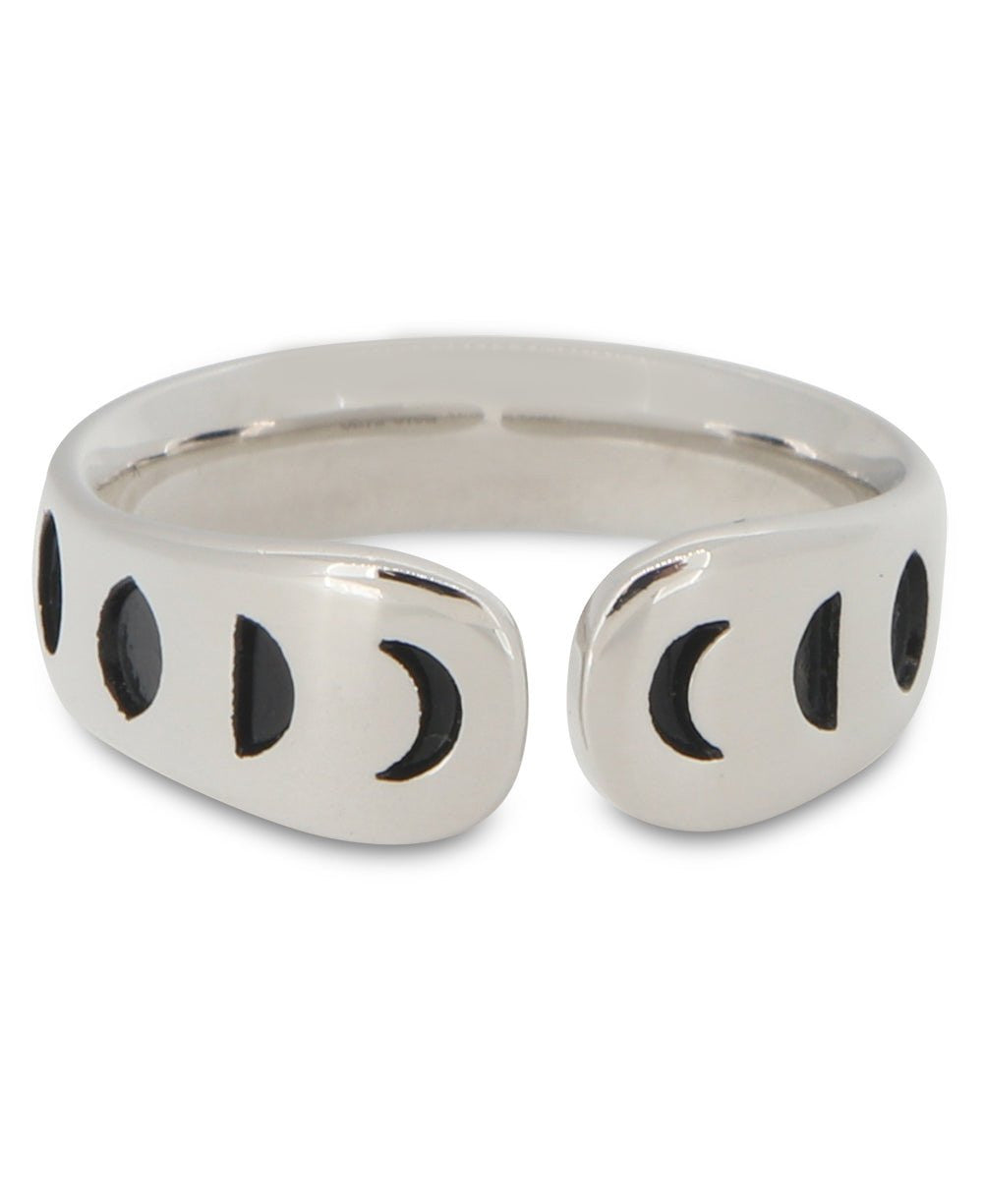 Moon Phase Trust Your Journey Adjustable Inspirational Sterling Silver Ring - Rings