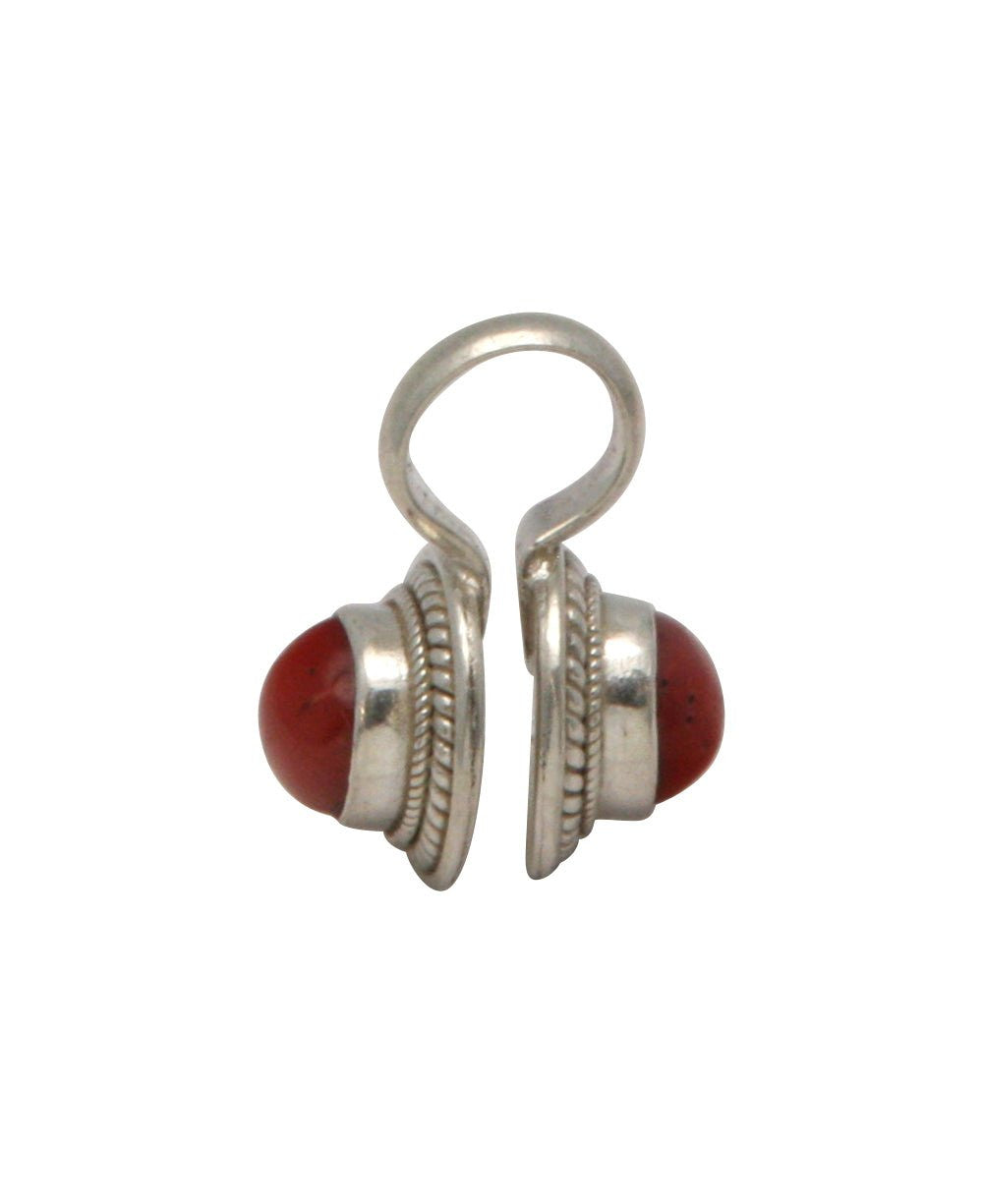 Movable Coral and Sterling Silver Mala Counter - Prayer Beads