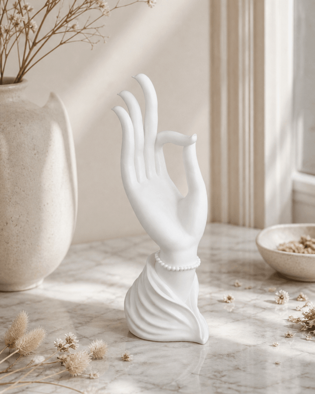 Mudra Porcelain Hand Sculpture - Home