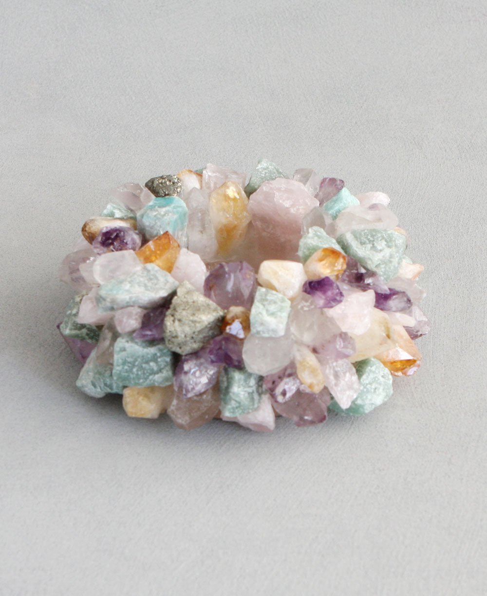 Multicolor Mixed Gemstone Candleholders - Candle Holders Small