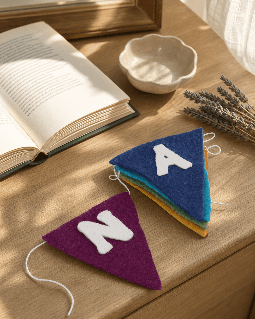 Namaste Felt Flag Banner in Chakra Colors - Wreaths & Garlands