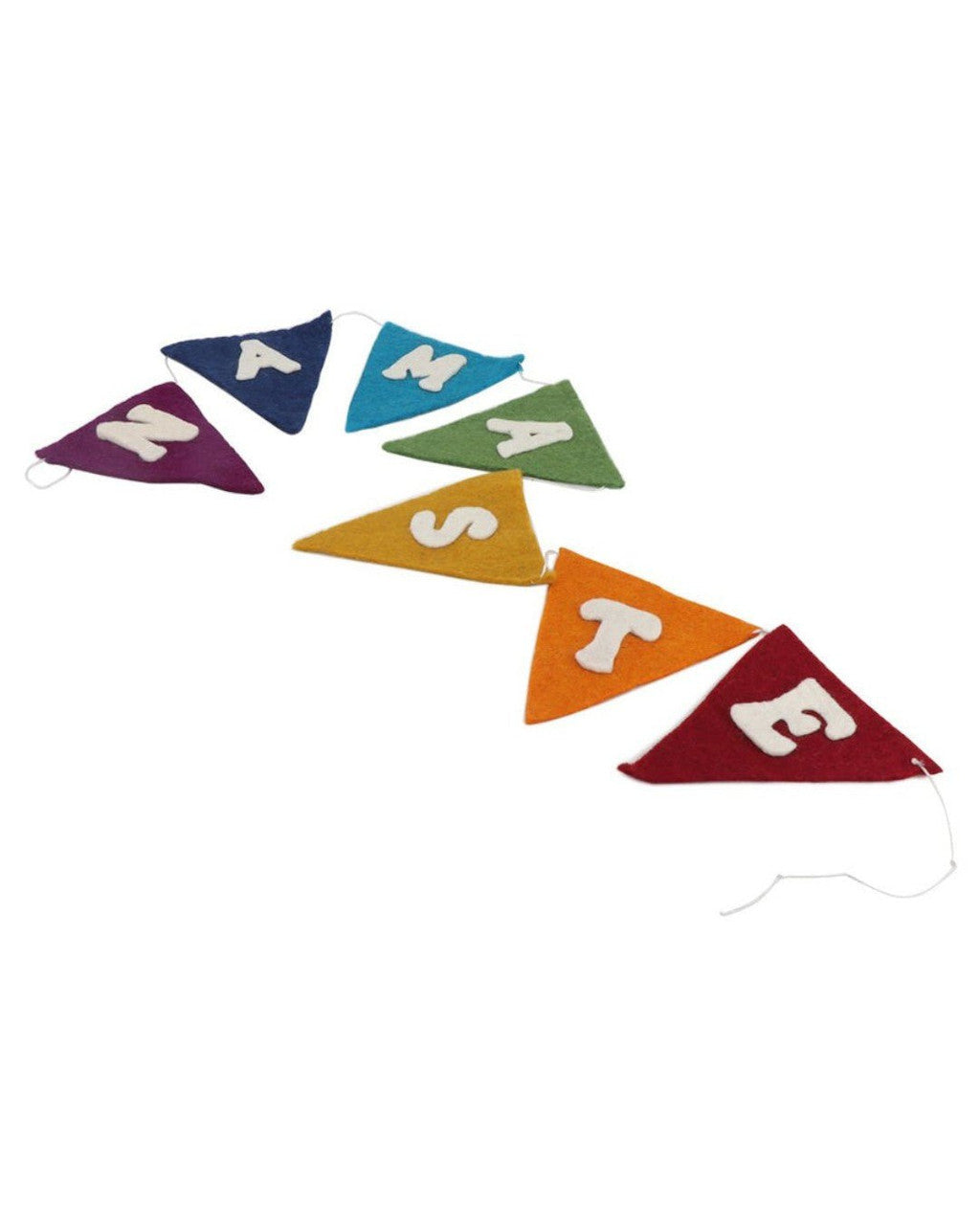 Namaste Felt Flag Banner in Chakra Colors - Wreaths & Garlands