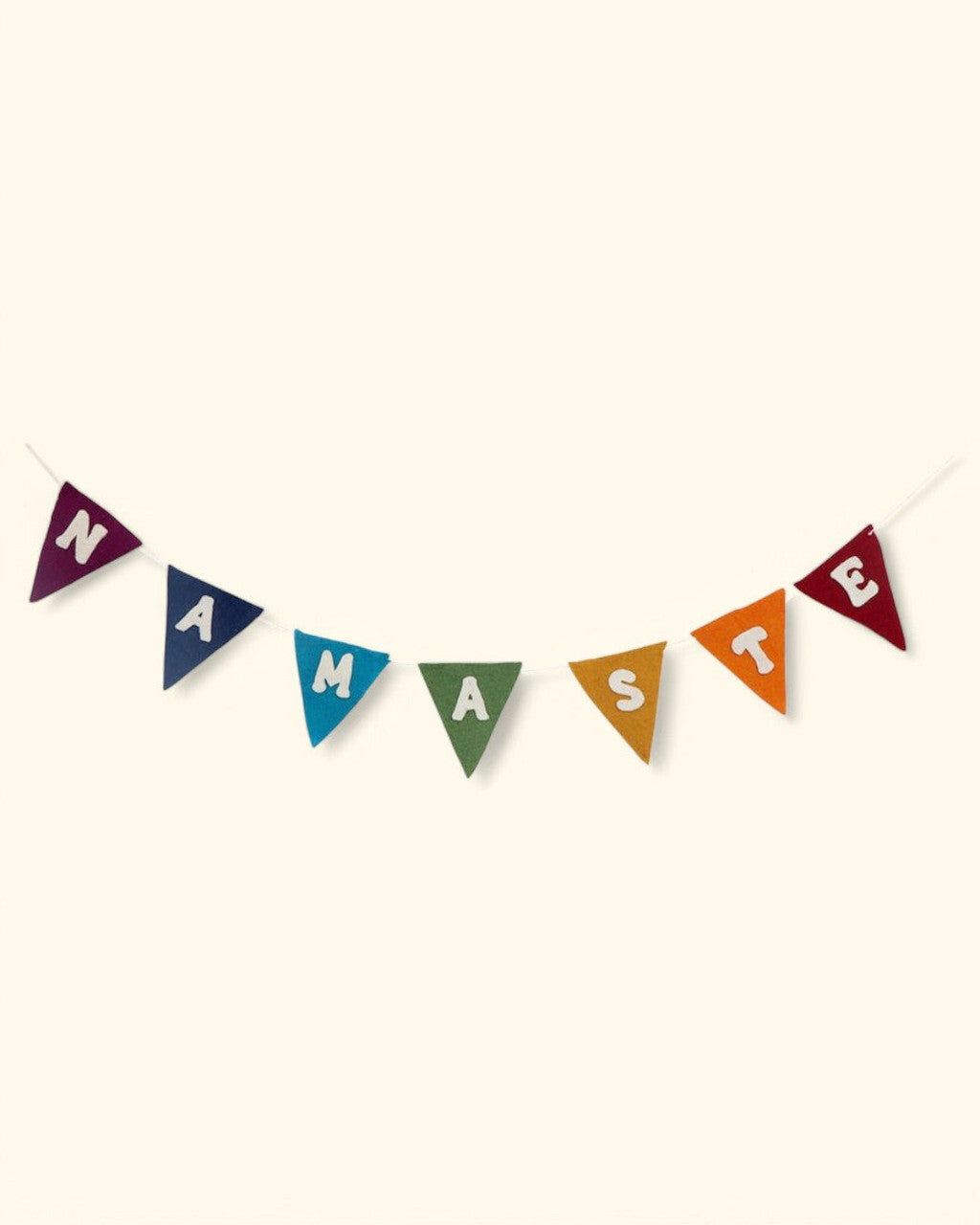 Namaste Felt Flag Banner in Chakra Colors - Wreaths & Garlands