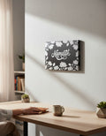 Namaste Lotus Wall Art — 18x12 Black Leatherette Yoga Decor - Home Decor