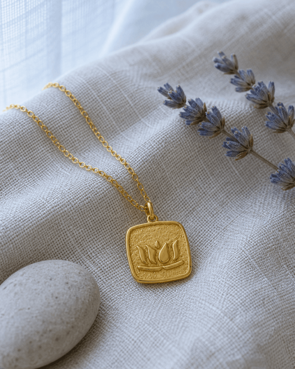 “No Mud, No Lotus” Necklace – 18K Gold Plated Lotus Pendant - Necklace