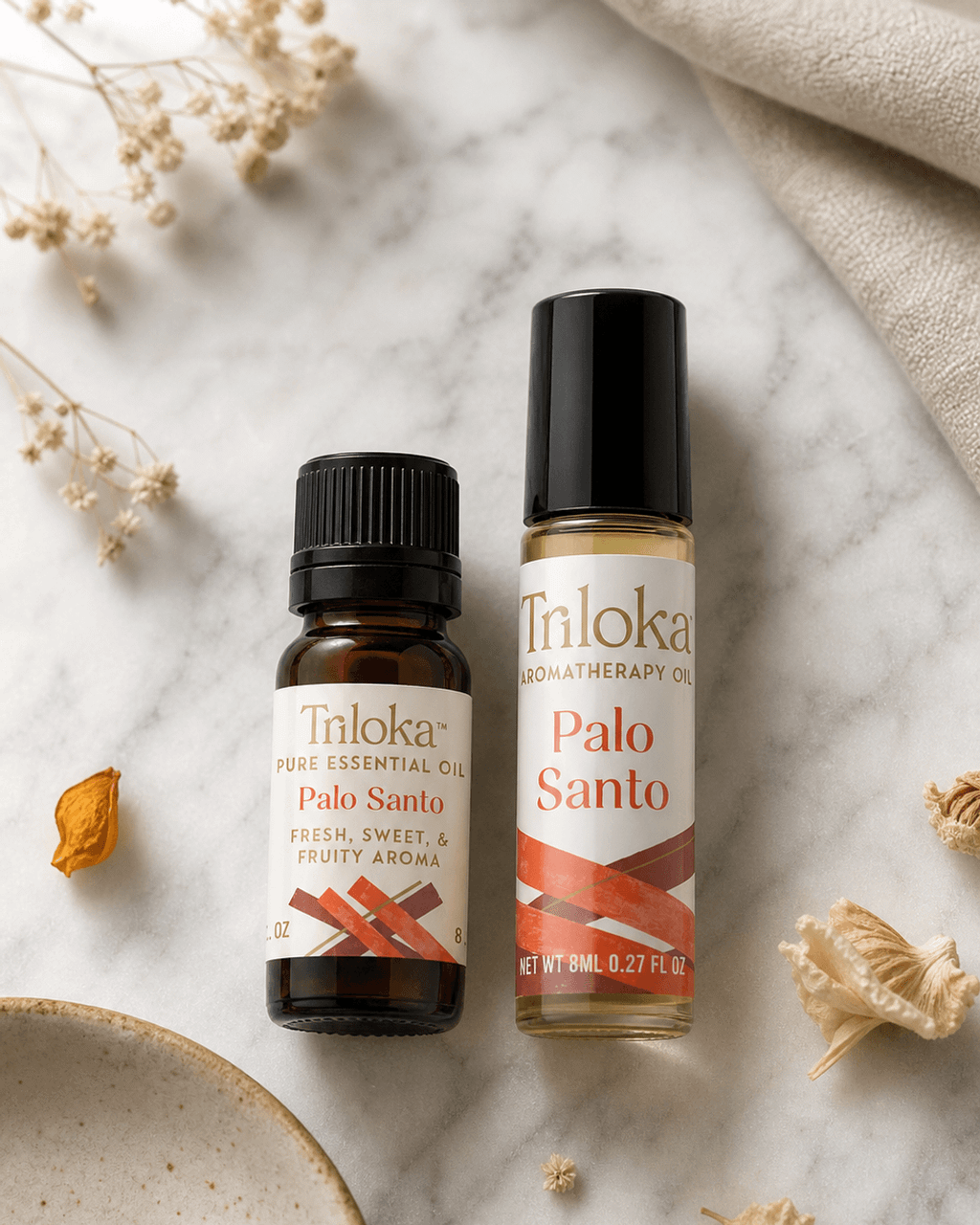 Palo Santo Aromatherapy Duo – Roll - On & Essential Oil Set - Wellness