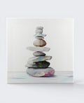 Pastel Zen Cairn Canvas Print — 12 - Inch Coastal Wall Art - Wall Art