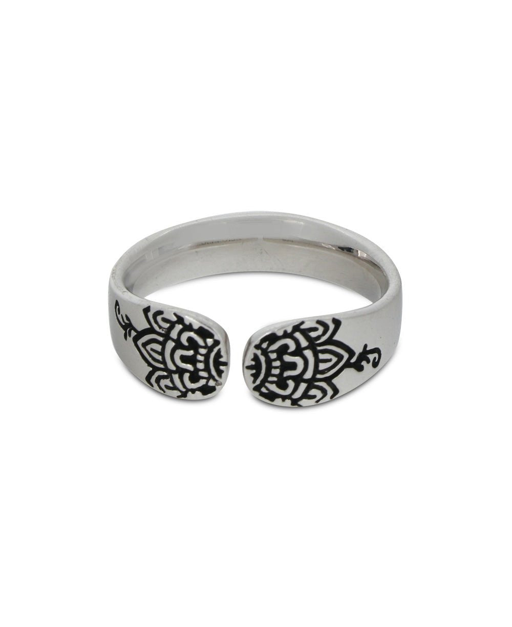 Pause Mindful Sterling Silver Adjustable Ring - Rings