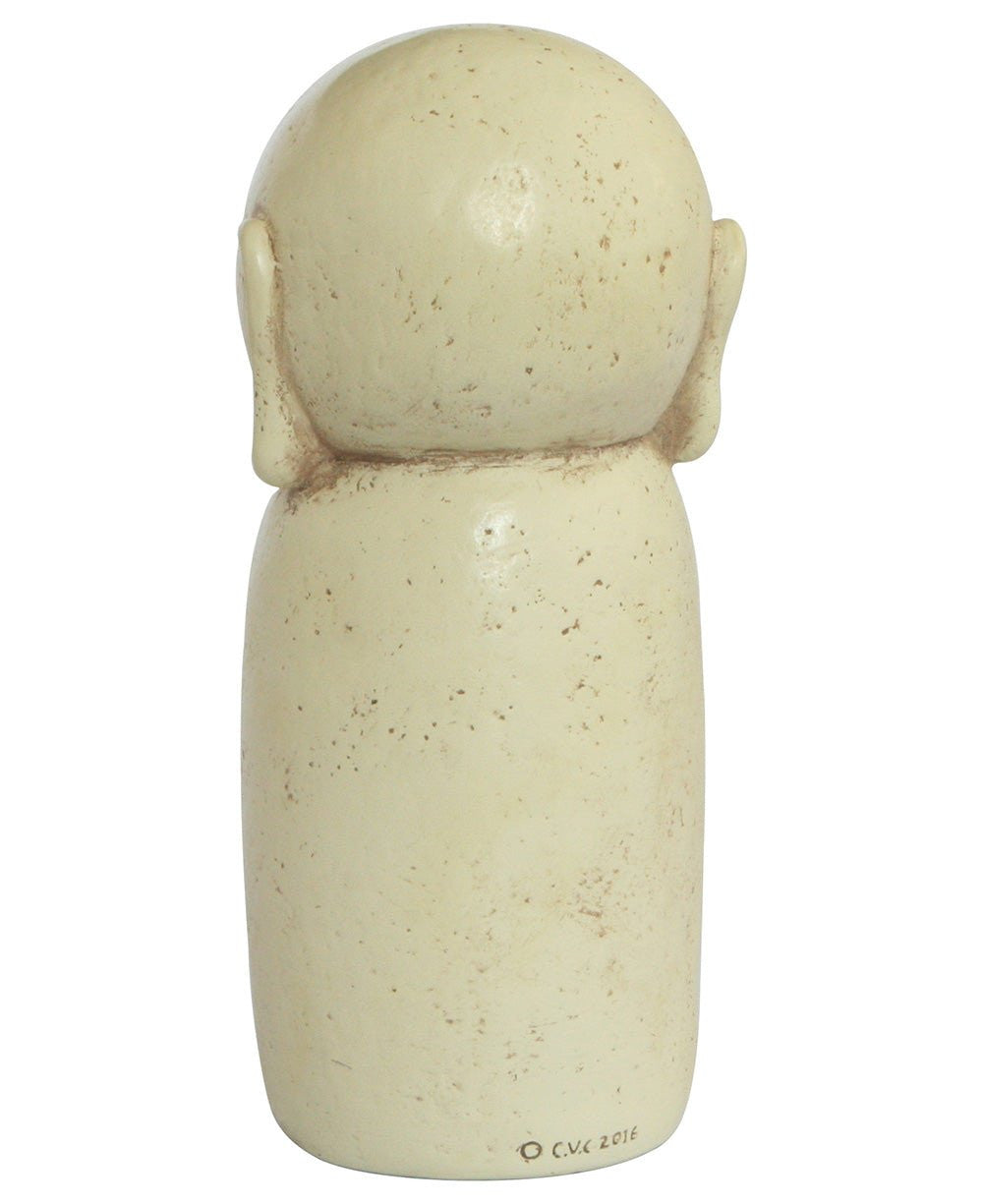 Peaceful Jizo Garden Statue, 8 Inches - Sculptures & Statues Cream