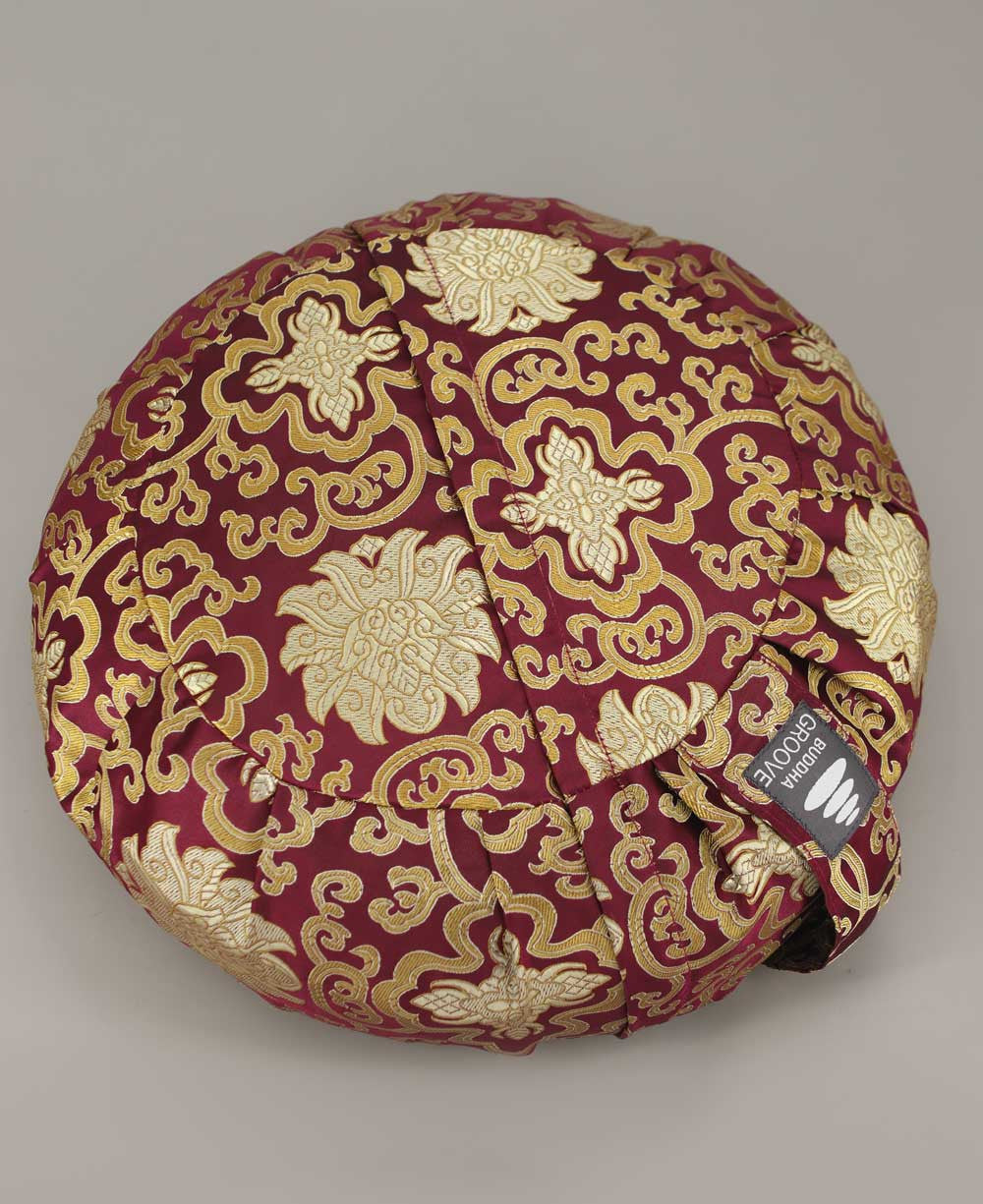 Plum Purple Brocade Zafu Meditation Cushion - Massage Cushions