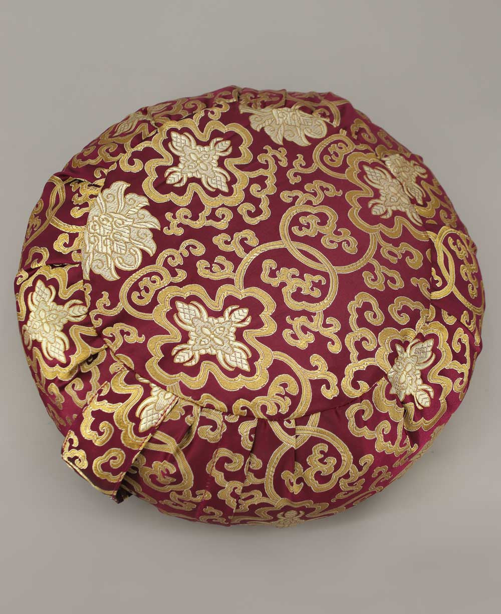 Plum Purple Brocade Zafu Meditation Cushion - Massage Cushions