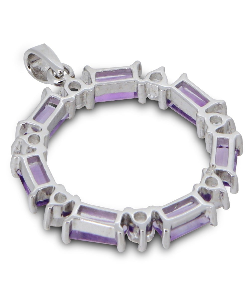 Premium Wheel of Tranquility Amethyst Sterling Pendant - Charms & Pendants