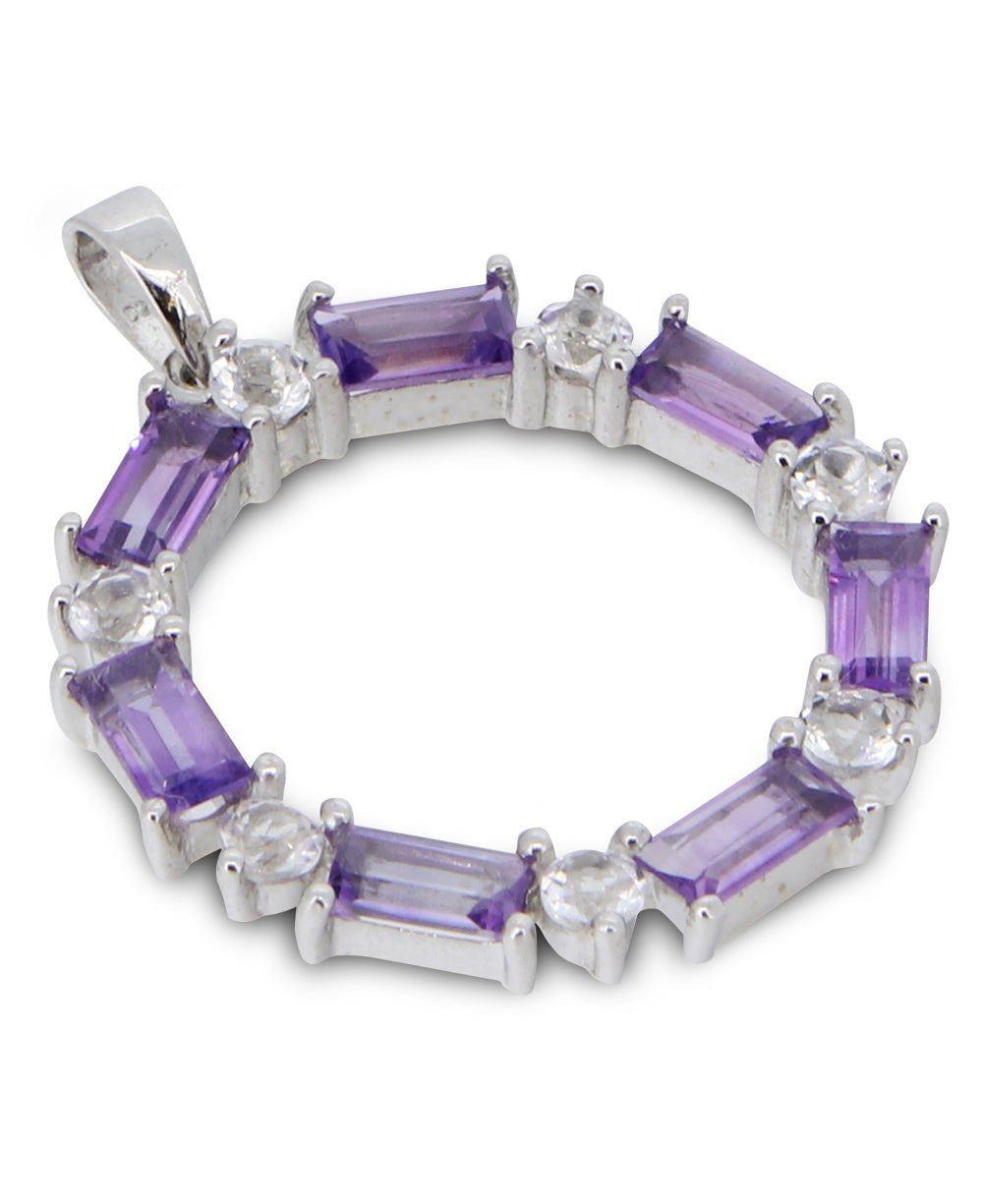 Premium Wheel of Tranquility Amethyst Sterling Pendant - Charms & Pendants