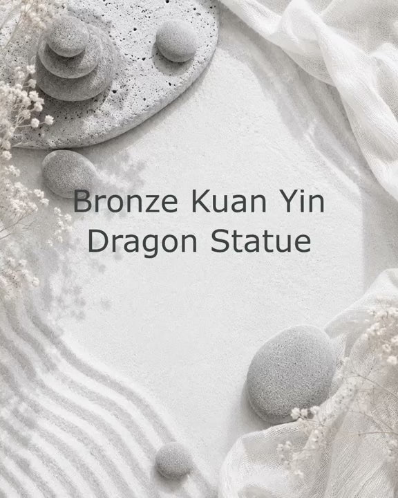 Bronze Finish Kuan Yin Dragon Statue