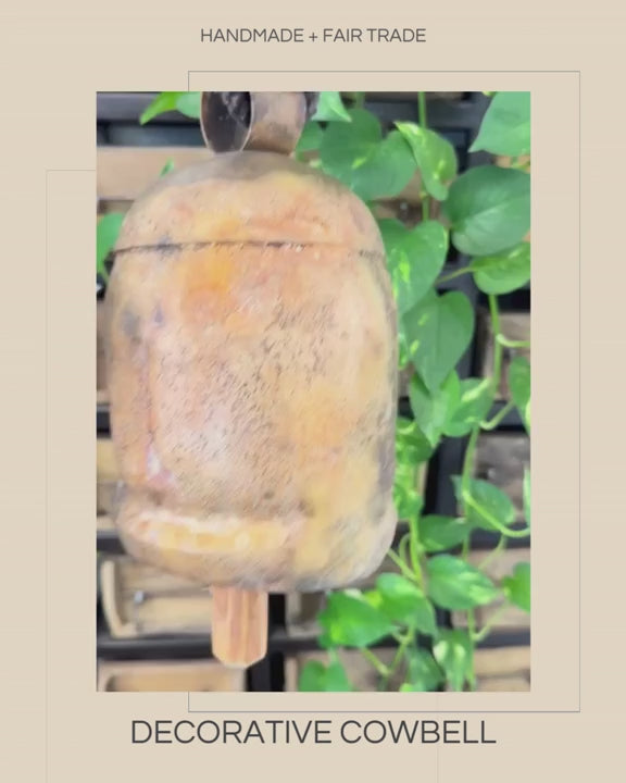 Fair-trade and Handmade Large Decorative Cowbell With a Soothing Tone