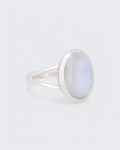 Rainbow Moonstone Oval Sterling Silver Ring - Rings Size - 6