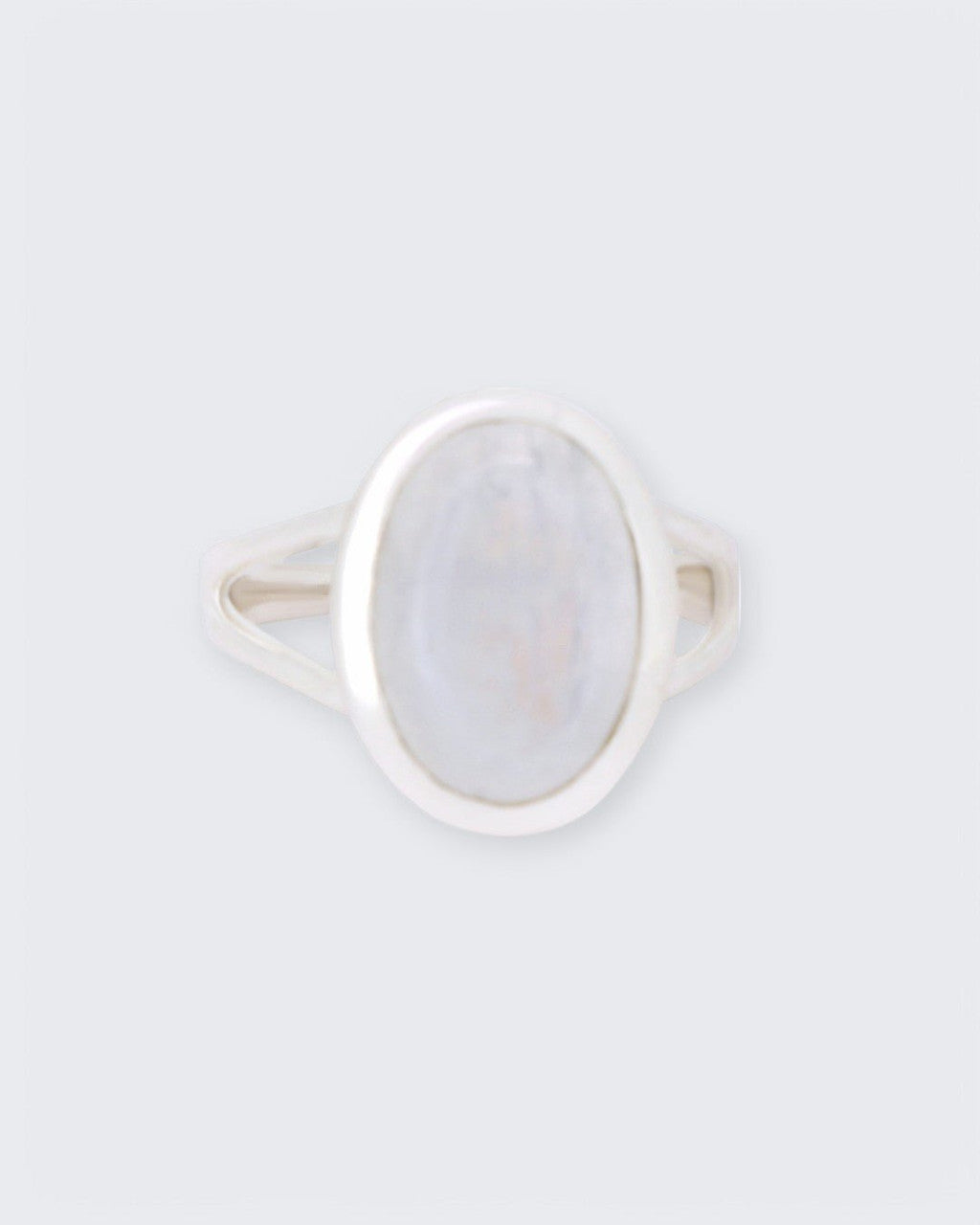Rainbow Moonstone Oval Sterling Silver Ring - Rings Size - 6