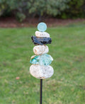 Rocky Stone Cairn Garden Stake, 4 Feet - Home