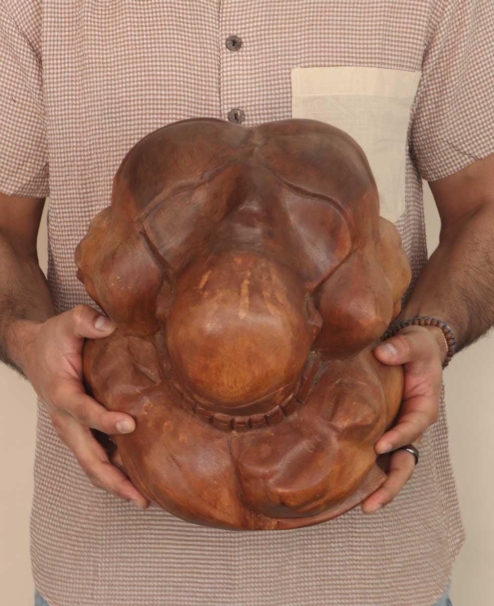 Rustic Finish Handcarved Weeping Buddha Statue - Sculptures & Statues